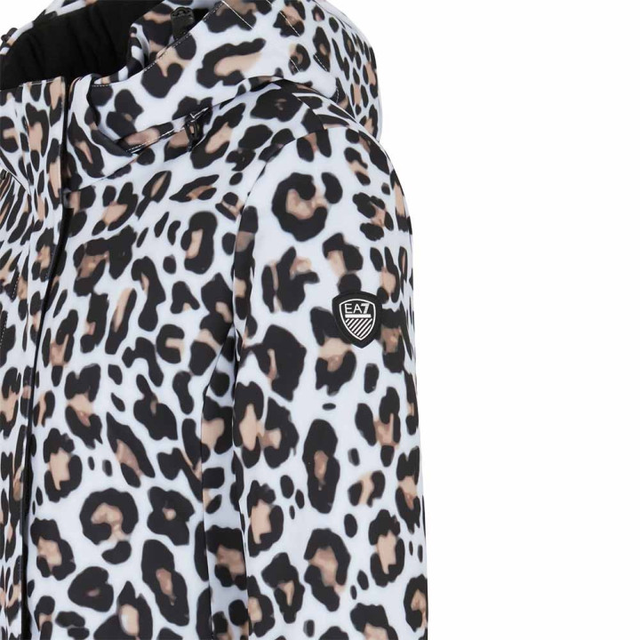 EA7 Emporio Armani Kitsbuhell Animalier Bianco - Giacca Sci Donna