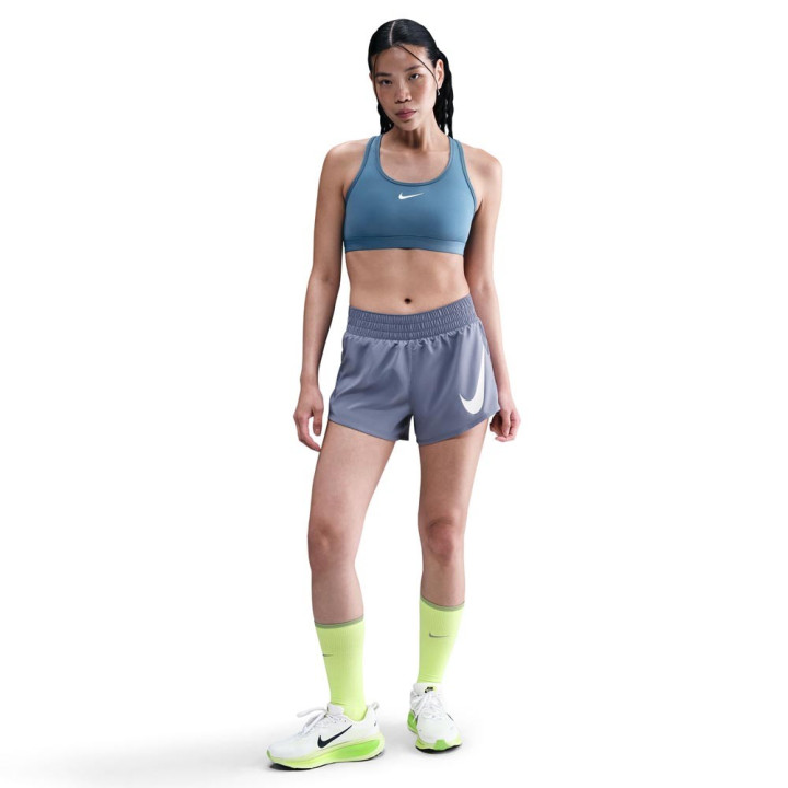 Nike One Swoosh Pantaloncini Running 3" Hbr World Indigo Argento Donna
