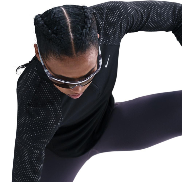 Nike Tempo Flash Maglia Running Nero Reflective Argento Donna