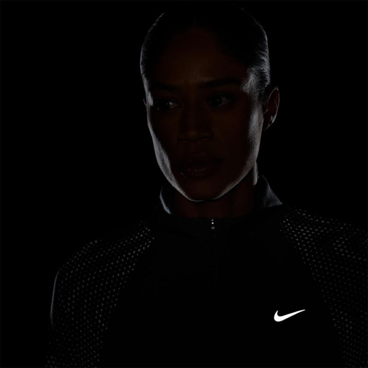 Nike Tempo Flash Maglia Running Nero Reflective Argento Donna