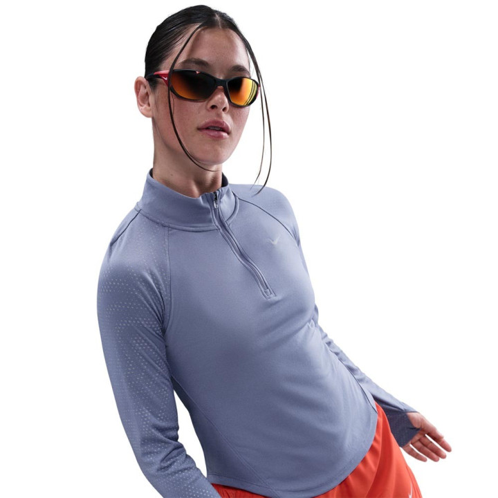 Nike Tempo Flash Maglia Running World Indigo Reflective Argento Donna
