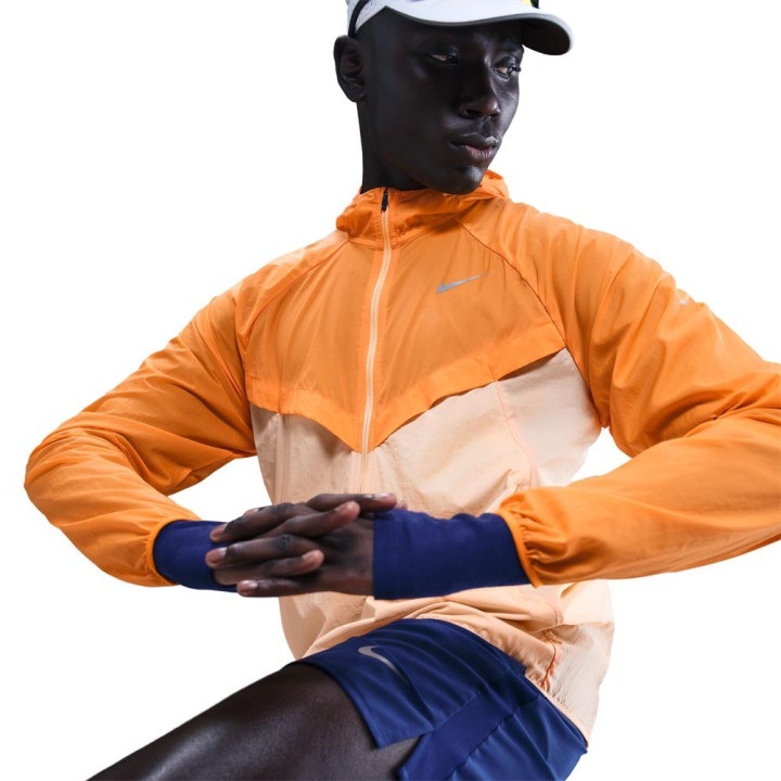 Nike Stride Giacca Running Uv Rpl Arancio Chalk Nero Uomo
