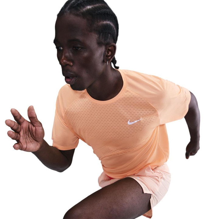Nike Stride Maglia Running  Dri-Fit Arancio Chalk Reflective Argento Uomo