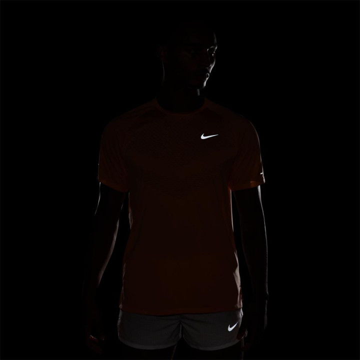 Nike Stride Maglia Running  Dri-Fit Arancio Chalk Reflective Argento Uomo