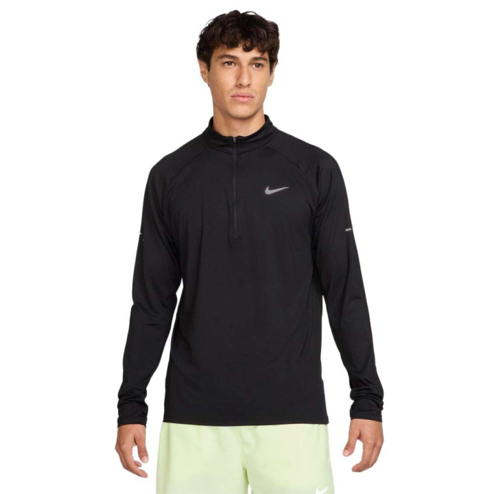 Nike Stride Maglia Running Felpa Running Nero Reflective Argento Uomo