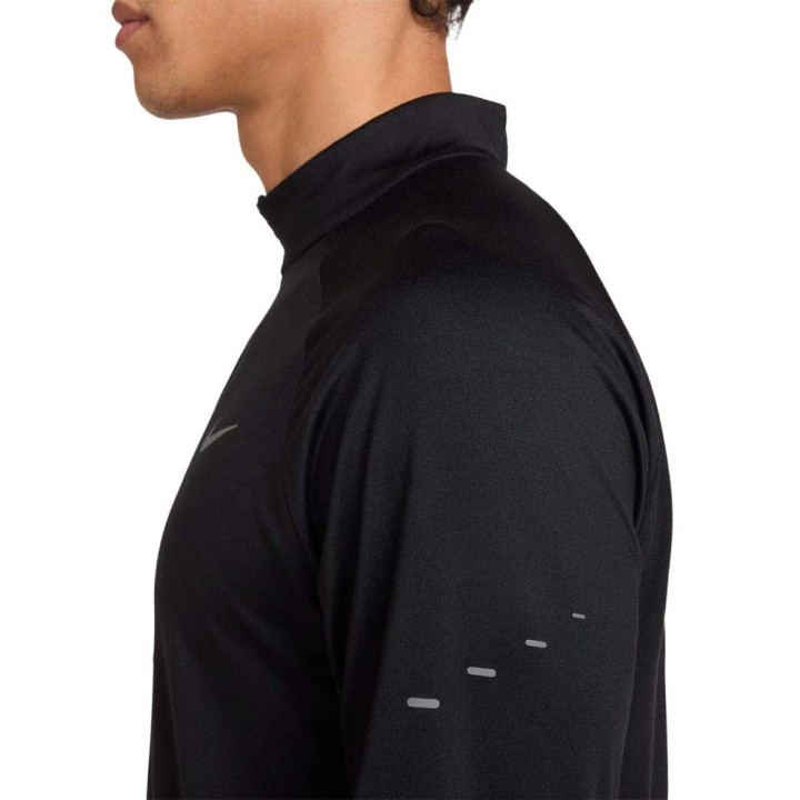 Nike Stride Maglia Running Felpa Running Nero Reflective Argento Uomo