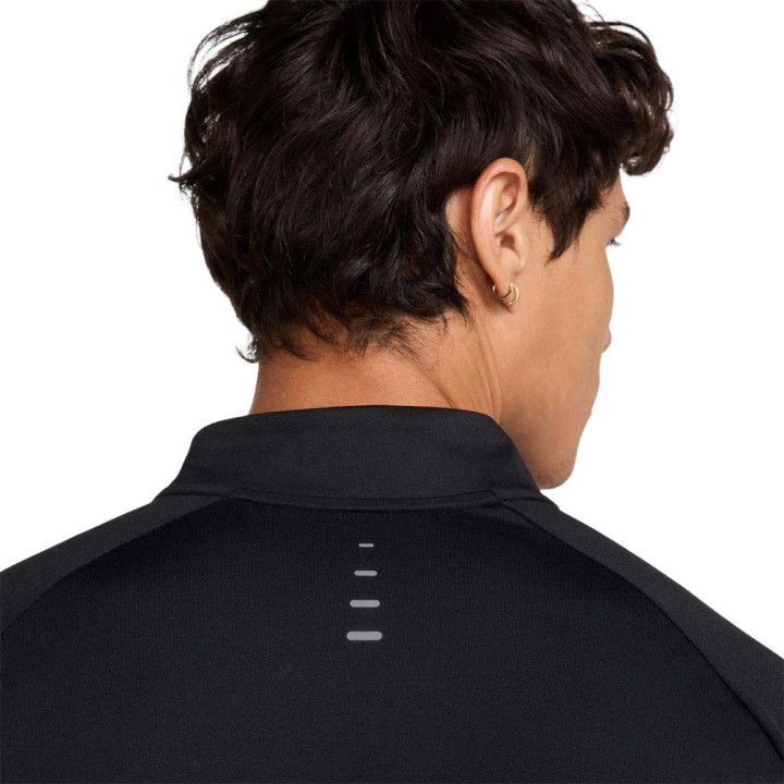 Nike Stride Maglia Running Felpa Running Nero Reflective Argento Uomo