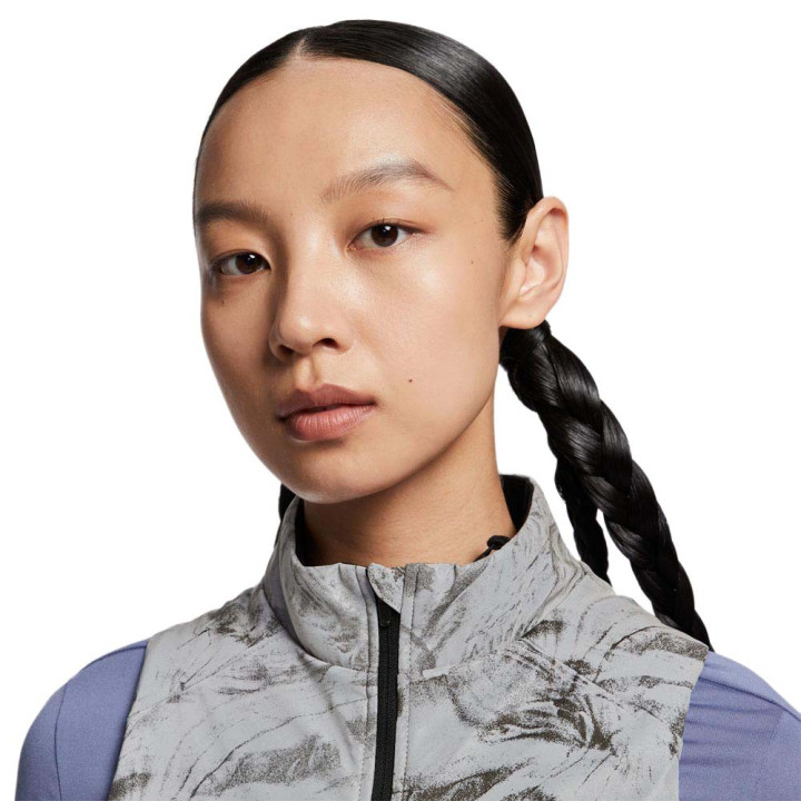 Nike Swift Gilet Running Reflect Vast Grigio Nero Donna