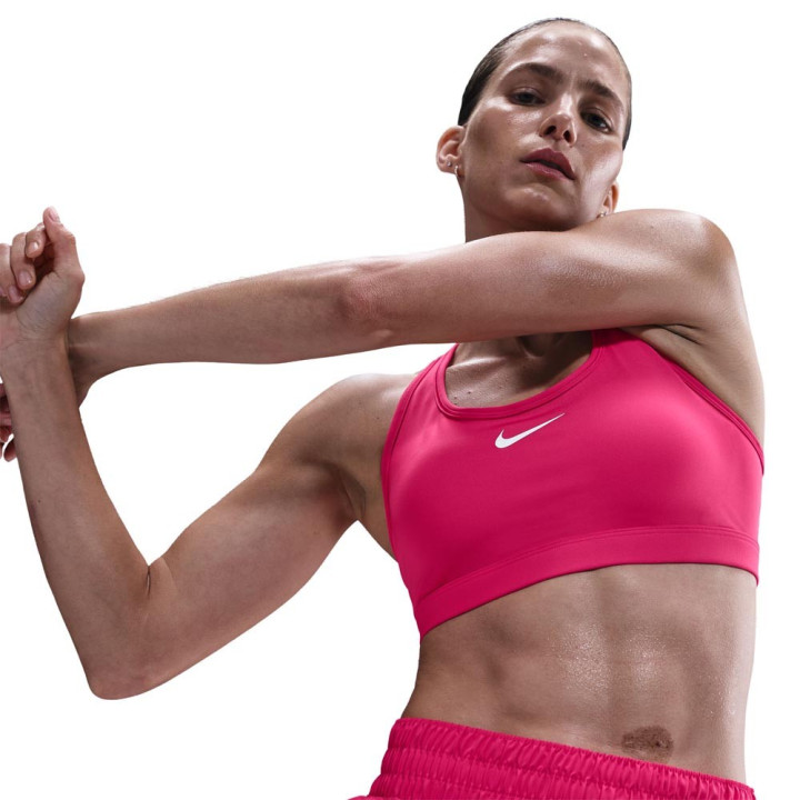 Nike Swoosh A Sostegno Medio Reggiseno Sportivo Rosso Donna