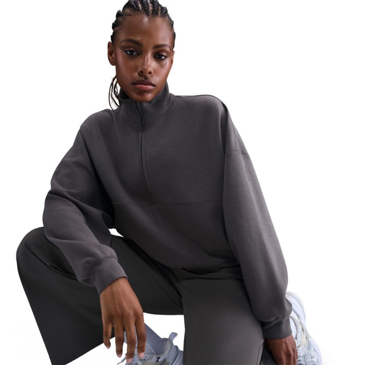 Nike 24.7 Impossiblysoft Felpa Palestra Mezza Zip Moro Donna