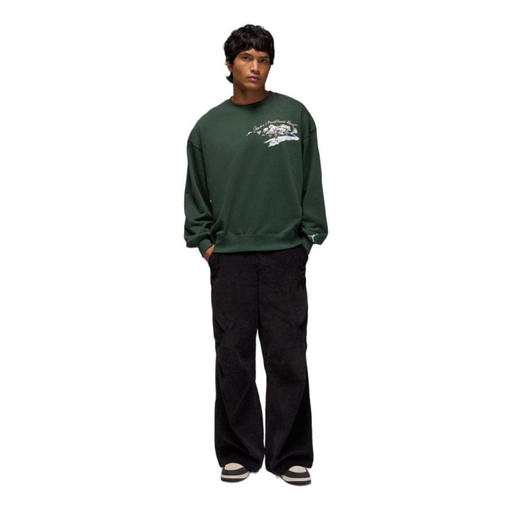 Nike Jordan Brooklyn Felpa Girocollo Verde Uomo