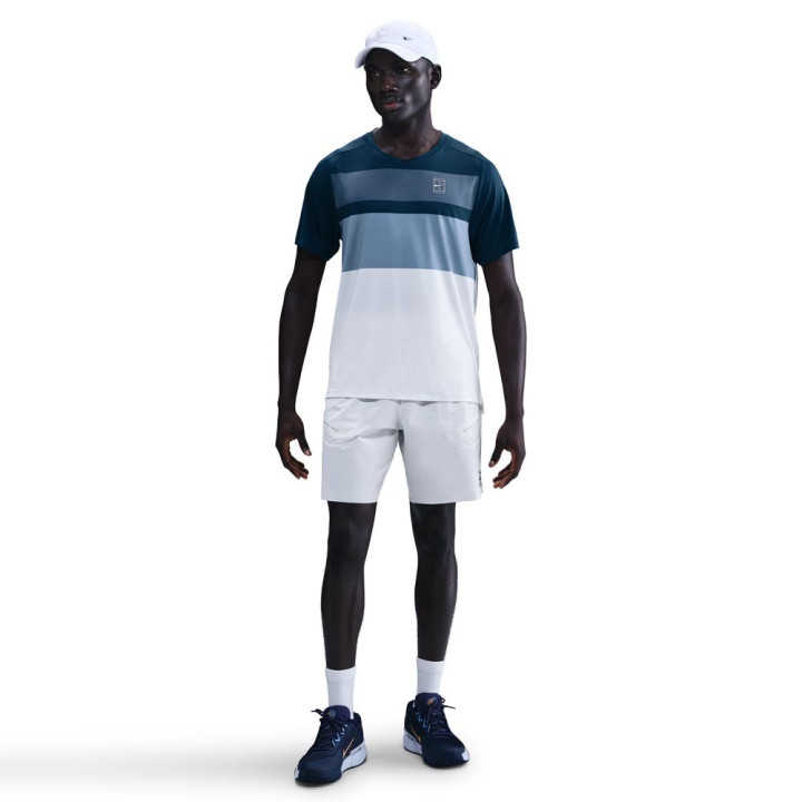 Nike Court Advantage T-Shirt Tennis Armory Navy Bianco Uomo
