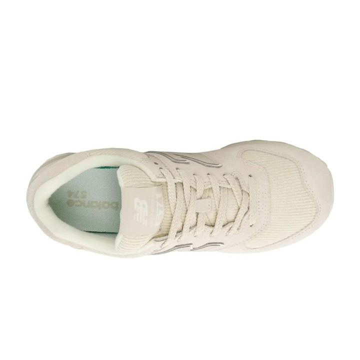 New Balance 574 Lea Bianco Grigio - Sneakers Donna