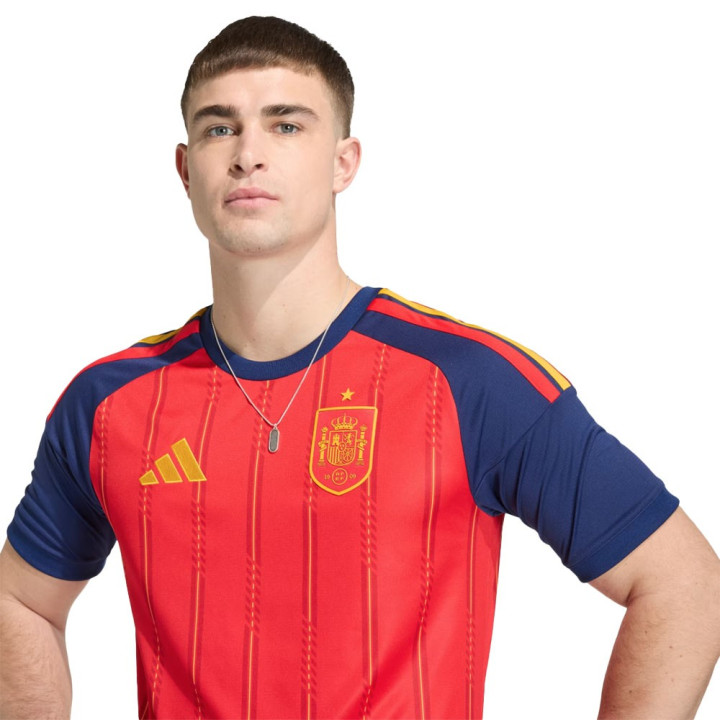 Adidas Maglia Maniche Corte Home Spagna Rosso Giallo Uomo