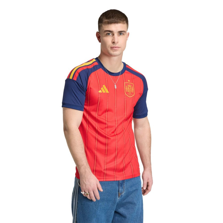 Adidas Maglia Maniche Corte Home Spagna Rosso Giallo Uomo