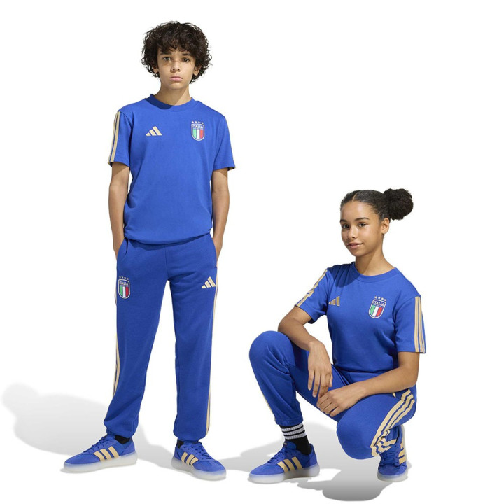 Adidas Pantaloni Allenamento Calcio Italia Culture Dna Blu Bambino