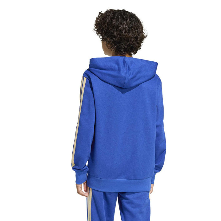 Adidas Felpa Zip E Cappuccio Italia Culture Dna Blu Bambino