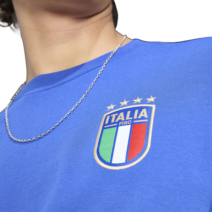 Adidas T-Shirt Italia Culture Dna Performance Blu Uomo