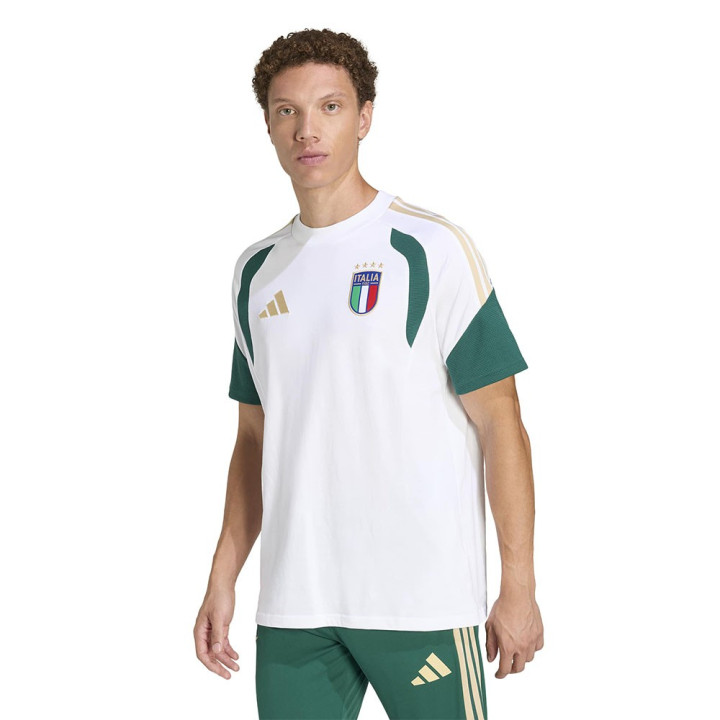 Adidas T-Shirt Italia Training Cotton Bianco Uomo