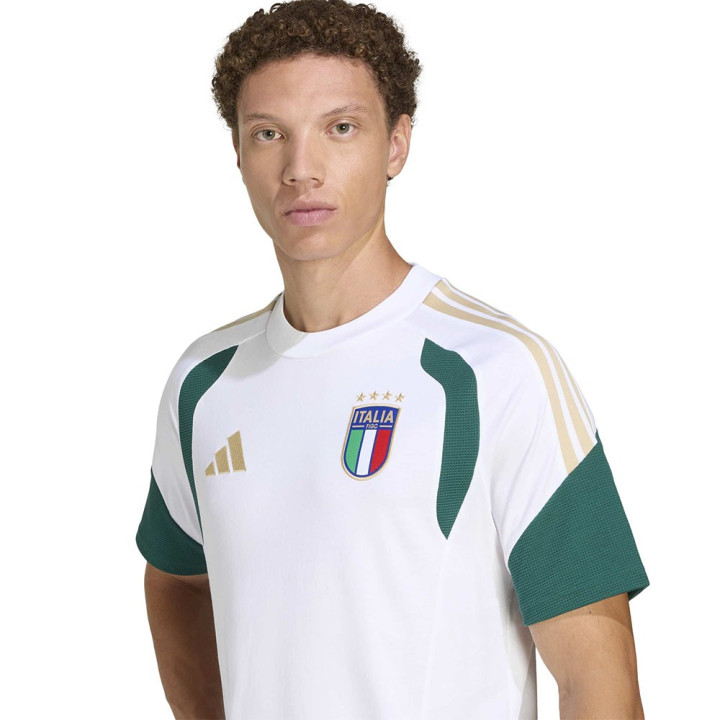 Adidas T-Shirt Italia Training Cotton Bianco Uomo