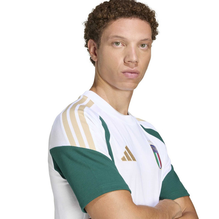 Adidas T-Shirt Italia Training Cotton Bianco Uomo