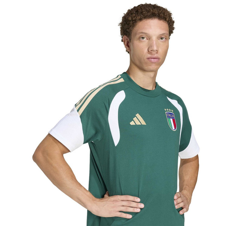 Adidas T-Shirt Italia Training Cotton Verde Uomo