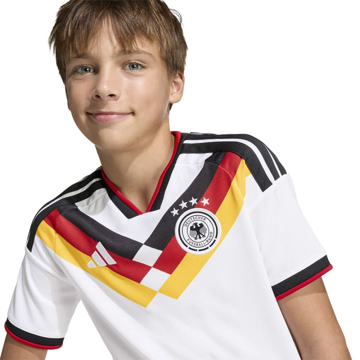 Adidas Maglia Maniche Corte Home Germania Bianco Bambino