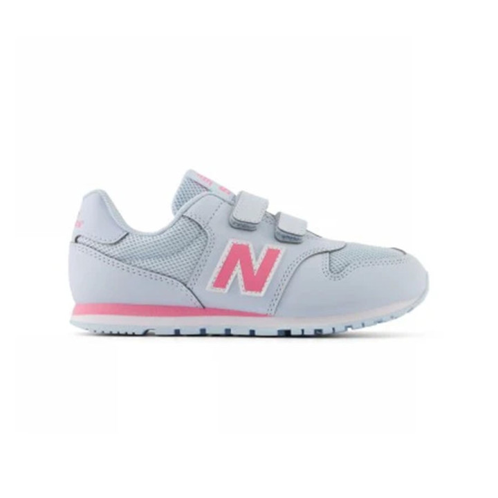 New Balance 500 Mesh Lea Psv Bianco Rosa - Sneakers Bambina