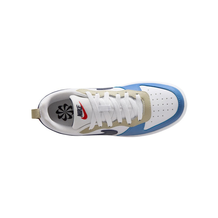 Nike Court Borough Low Recraft Gs Bianco Blu Arancio - Sneakers Bambino