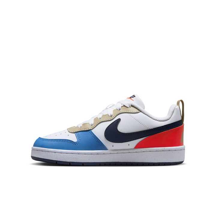 Nike Court Borough Low Recraft Gs Bianco Blu Arancio - Sneakers Bambino