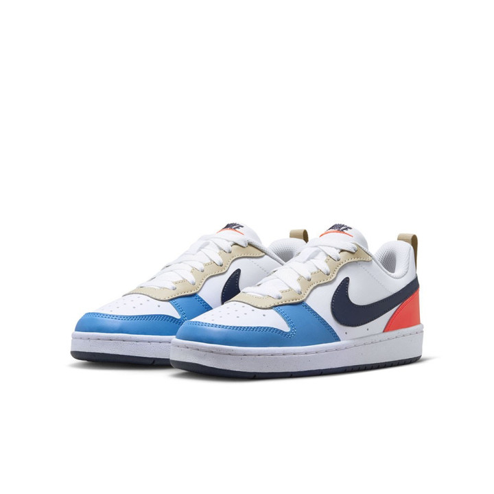 Nike Court Borough Low Recraft Gs Bianco Blu Arancio - Sneakers Bambino