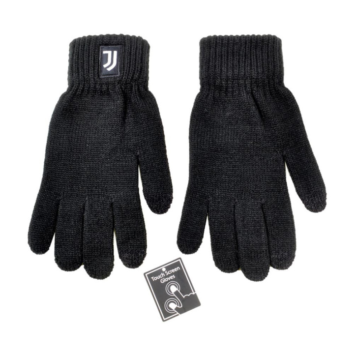 Imma Guanti Calcio Juve Patch Pelle Nero Bianco Uomo