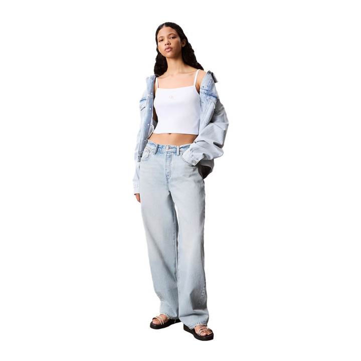 Calvin Klein Top Logo Bianco Donna