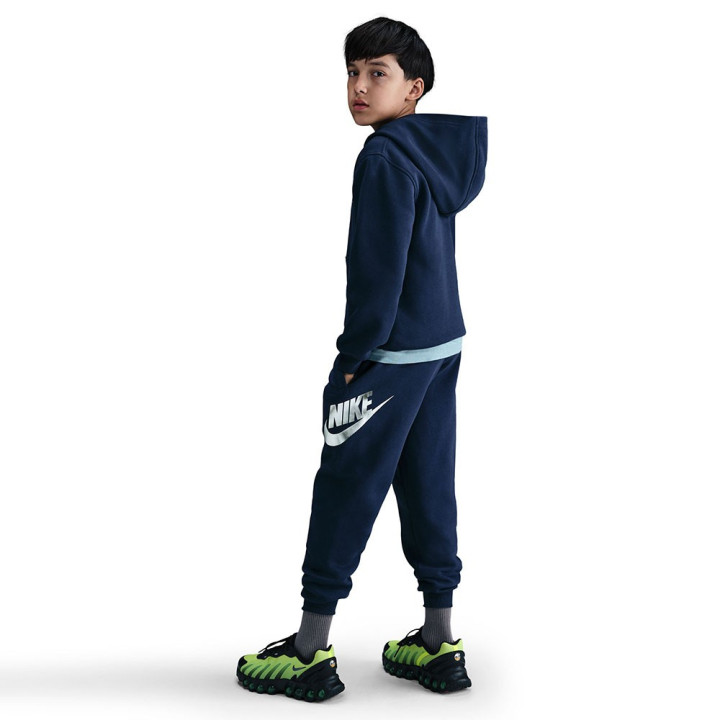Nike Sportswear Club Pantaloni Con Polsino Logo Metallic Blu Bambino