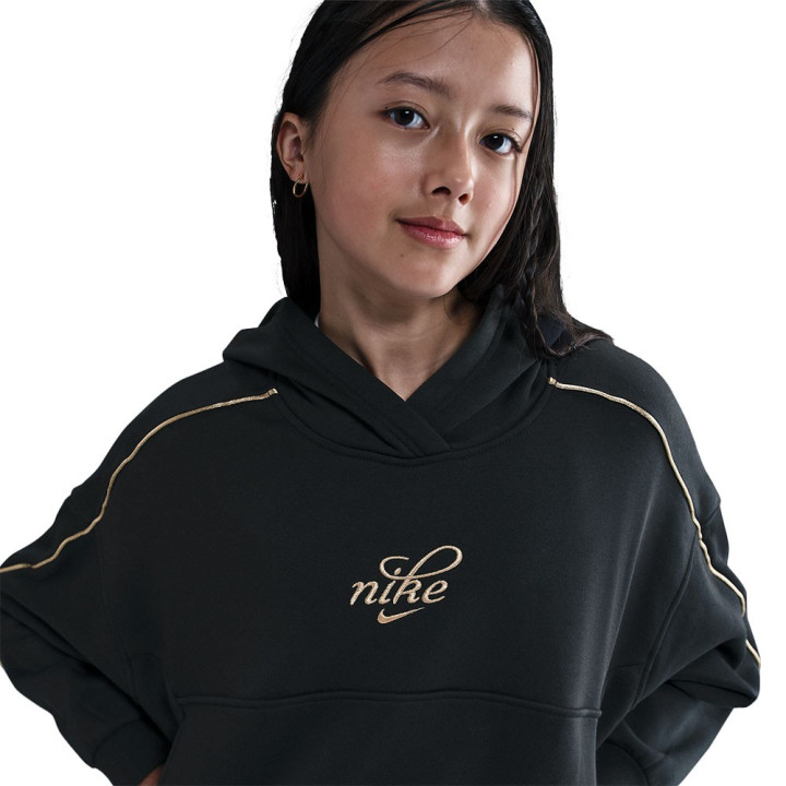 Nike Sportswear Club Felpa Palestra Crop Nero Bambina