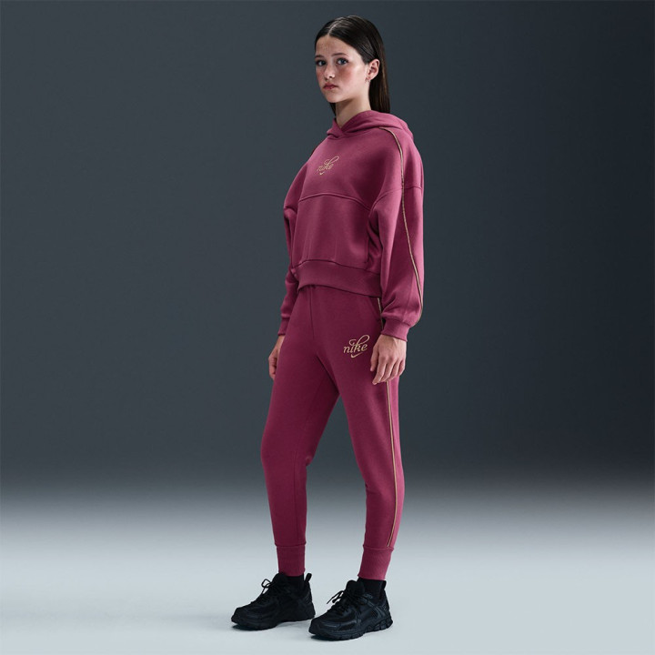 Nike Sportswear Club Felpa Palestra Crop Fuxia Bambina