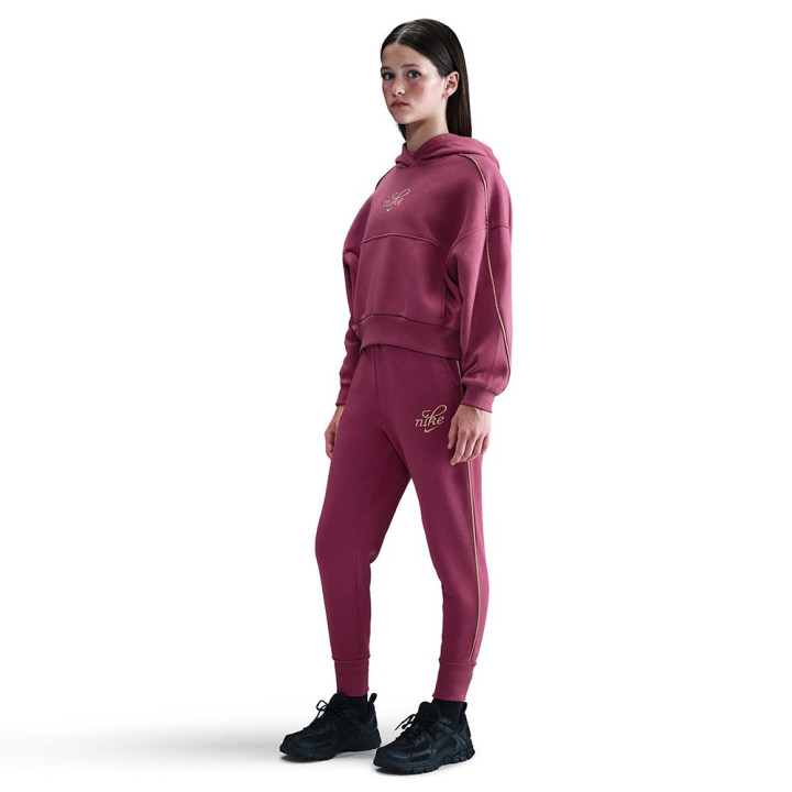 Nike Sportswear Club Felpa Palestra Crop Fuxia Bambina