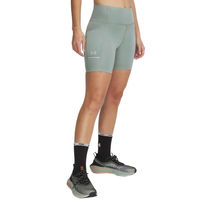 Under Armour Pantaloncini Running Tight Launch 6" Silica Verde Donna