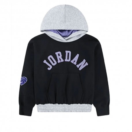 Nike Jordan Felpa Con Cappuccio Nero Bambina