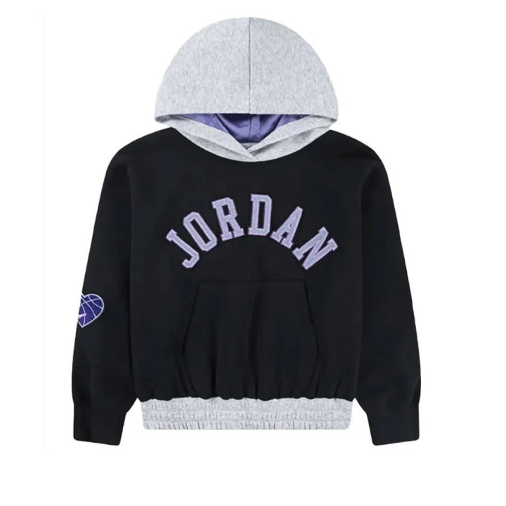 Nike Jordan Felpa Con Cappuccio Nero Bambina