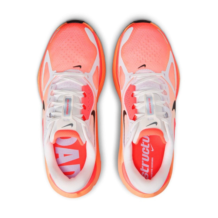 Nike Structure Plus Bianco Nero-Hot Lava - Scarpe Running Donna