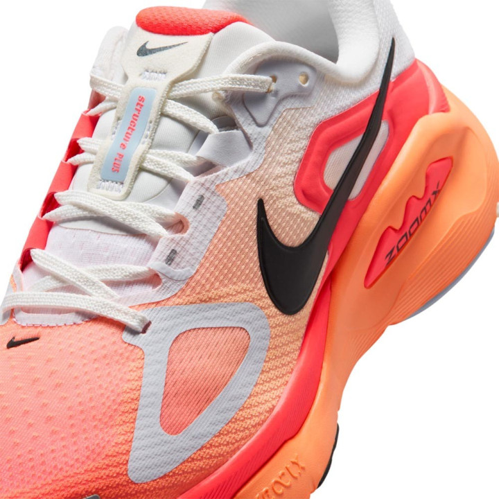 Nike Structure Plus Bianco Nero-Hot Lava - Scarpe Running Donna