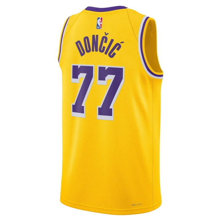 Nike Canotta Basket Gara Nba Lakers Icon Luka Amarillo Doncic Luka Uomo