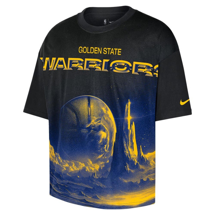 Nike Maglia Basket Nba Oroen State Boxy Nero Uomo