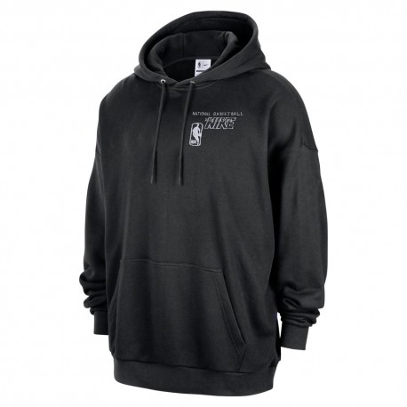 Nike Felpa Nba Team 31 Club Premium Nero Ornge Uomo