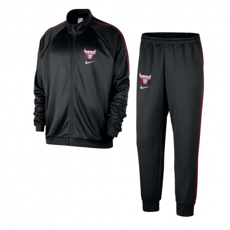 Nike Tuta Nba Chicago Club Cts Nero Red Uomo