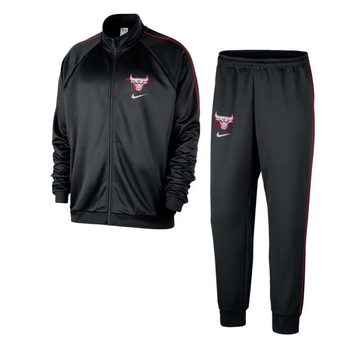 Nike Tuta Nba Chicago Club Cts Nero Red Uomo