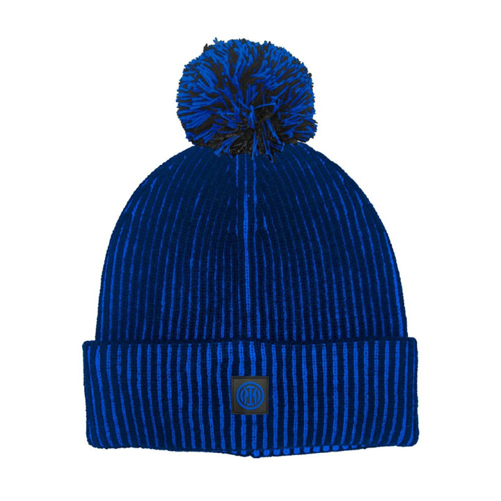 Imma Cuffia Inter Ponpon Bicolore Nero Azzurro