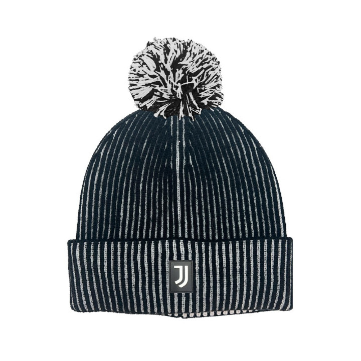 Imma Cuffia Juve Ponpon Biocolore Nero Bianco