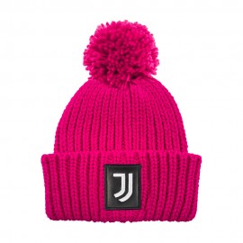 Juve Ponpon Patch Pelle fuxia nero
